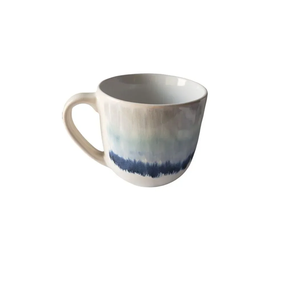 Pier One 1‎ Stoneware Coffee/Tea Mug Blue Ombre Band 20 Oz